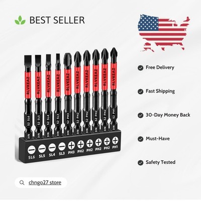Versatile 10-Piece Screwdriver Bits Set - 3'' Magnetic & Hex Shank Design