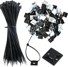 340pcs Cable Tie Sticky Pads Set,170 Pcs Cable Tie Bases Self Adhesive,19 x 19 