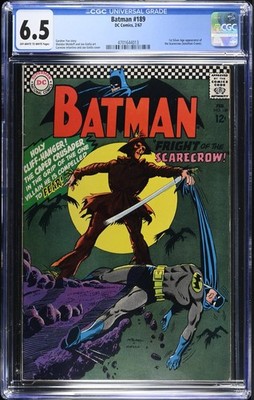 Batman #189 CGC FN+ 6.5 Off White to White 1st Silver Age Scarecrow! DC Comics