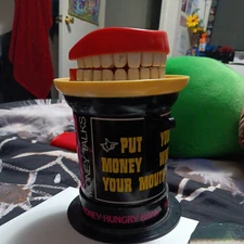 Vintage 1975 Poynter Put Your Money Where Your Mouth Is 'Money Hungry Bank'