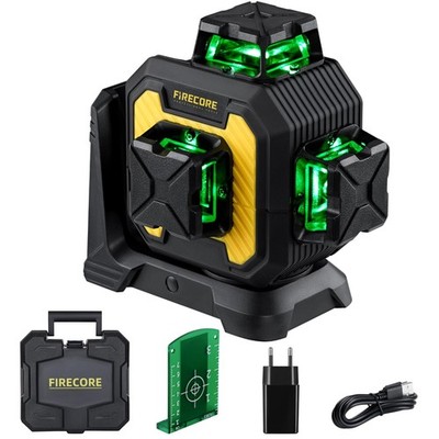 Laser Level 360 Self Leveling, 1/13'' High Accuracy, Rechargeable Green Cross ...