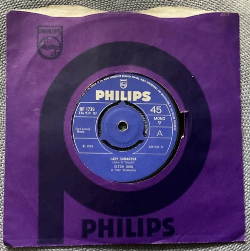 ELTON JOHN - LADY SAMANTHA rare UK 1969 / ROCK / PSYCH / PHILIPS / EX++ !!!