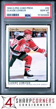 1990 O-PEE-CHEE PREMIER #62 CLAUDE LEMIEUX DEVILS PSA 10