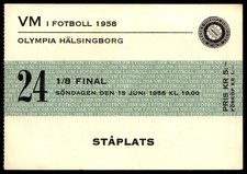 Ticket 1958 Czechoslovakia vs. Argentina World Cup 1958 #24 25632