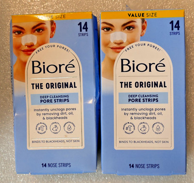 2Pk- Biore Deep Cleansing Original Pore Strips, 28 Total Strips, No Exp.