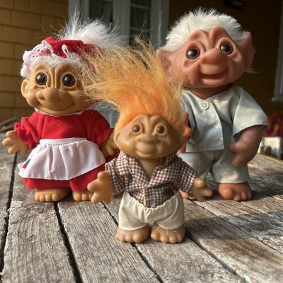 Troll Doll Lot of 3   Russ, DAM Trolls Vintage 1980 s Three Troll Dolls