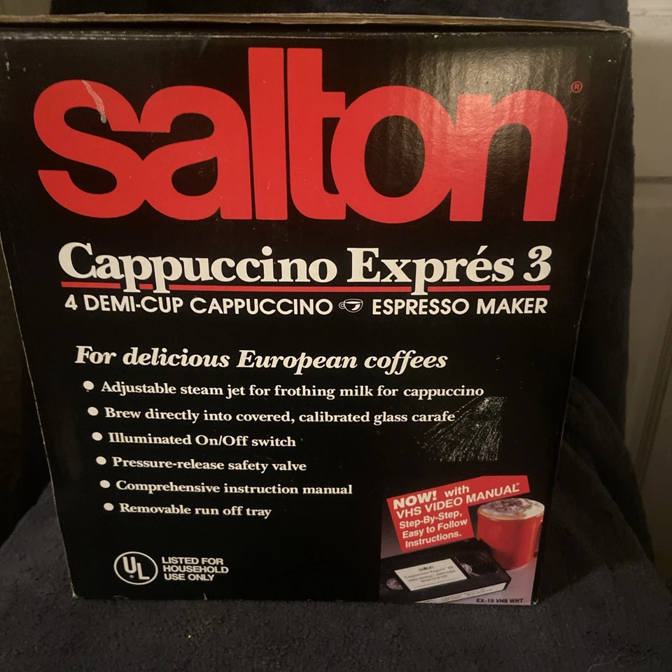 NUEVA/NUEVA EN CAJA Máquina de capuchino espresso Salton Space Age de colección, modo EX-19 - BLANCA Foto 3 de 4