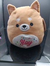 2023 Squishmallows Angie Shiba Brown Dog 10" YAY Celebration Graduation T2487