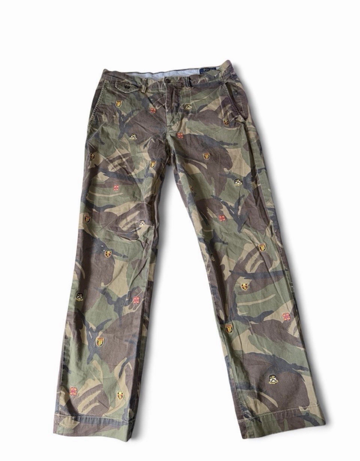 Rare Polo Ralph Lauren Chino Pants Men Camouflage Cotton Twill 30W Straight