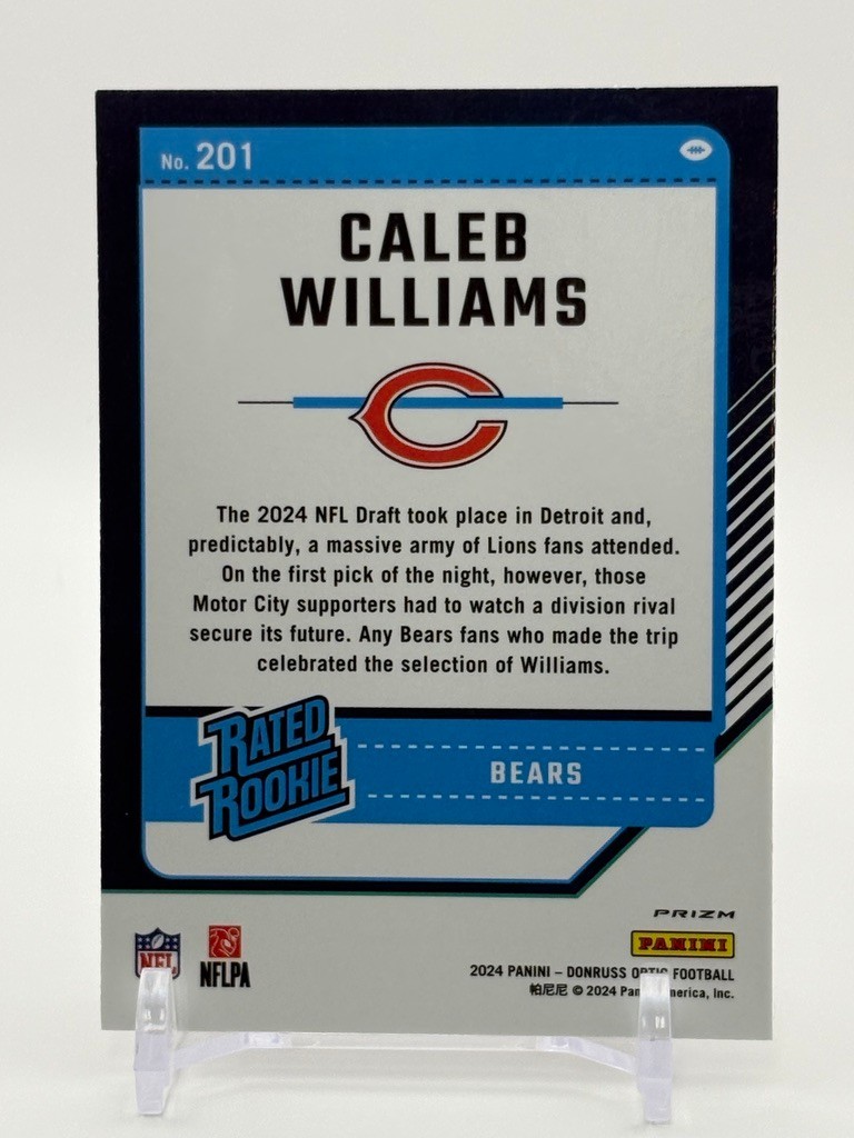 2024 Caleb Williams Donruss Optic Holo Rated Rookie Chicago Bears #201 view 2