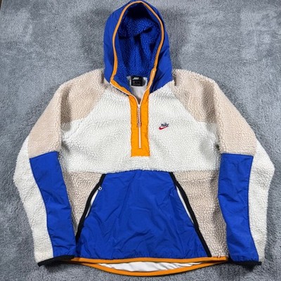 Vintage Nike Heritage Sherpa Anorak Jacket Mens Medium Color Block
