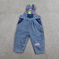 Vtg Baby Looney Tunes Overall Girls 18-24 Months Blue Denim Tweety Embroidered