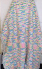 Baby Hand Knitted Blanket Design Pink Blue White Green Yellow 41 L x 43 W