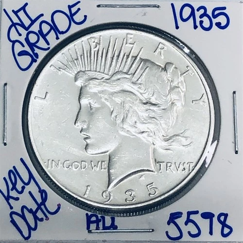 1935 SILVER PEACE DOLLAR AUTHENTIC HI GRADE U.S. MINT COIN RARE KEY DATE 5598