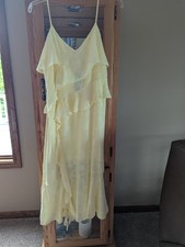 Women Flounce Tiered Maxi A-Line Dress - Wild Fable - pale yellow - size large