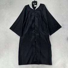 Graduation Gown Robe Josten's Treasure Gown Size 54 Black Zip  Removable Collar