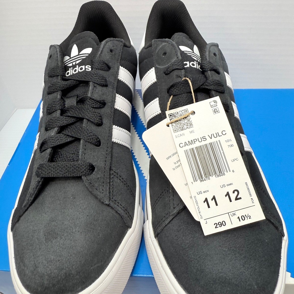 Adidas Campus Vulc Men's Size 11 Sneakers Black White