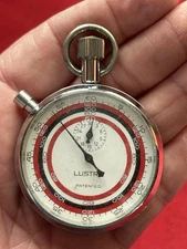 VINTAGE LUSTRO MECHANICAL WIND UP STOPWATCH SWISS MADE WORKING STOP WATCH OLD
