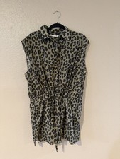 Zara animal print short dress with a drawstring waist