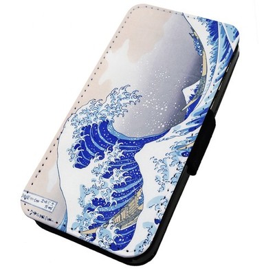 Bedruckte Flip Handyhülle iPhone, Samsung & Huawei Great Wave Off Kanagawa Lndscpe