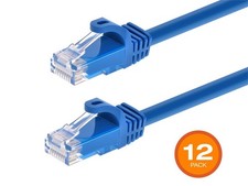 Monoprice Cat6 Ethernet Patch Cable - 7ft - Blue 12-Pack 550MHz, UTP, 24AWG