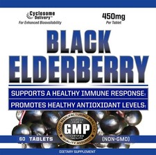 Black Elderberry Supplement Support Healthy Immune System 60 Liposomal Tablets