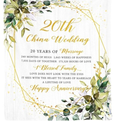 #ad #ad 20 Years for a China Anniversary Blanket for Couples Friends 60 x 50 Inches $27.86
