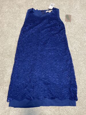 New Forever 21 Bodycon Blue Lace Dress Size small juniors 29” inseam