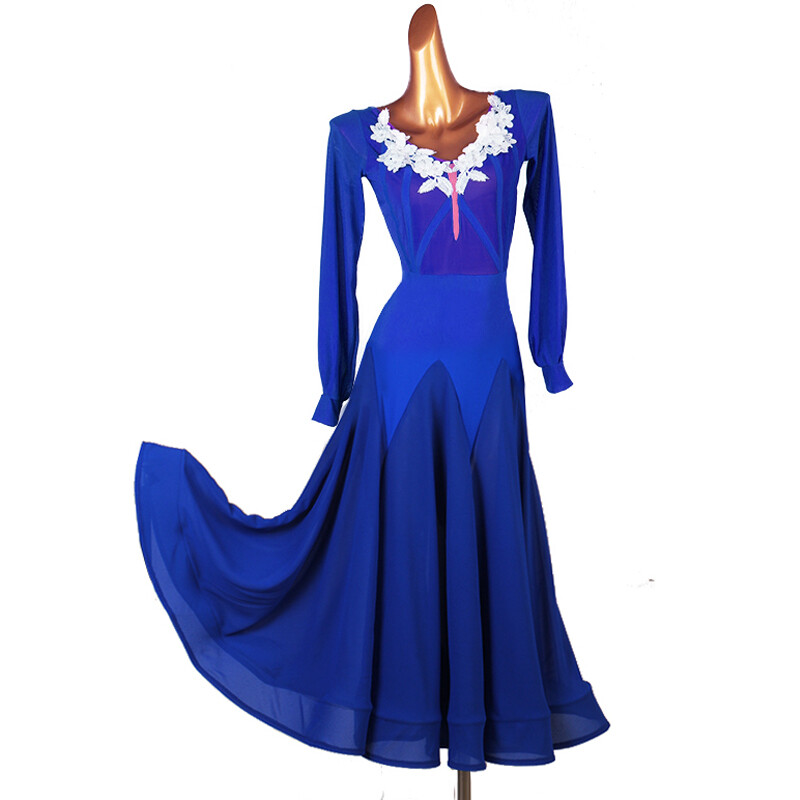 NEW Latin Ballroom Dance Dress Modern Salsa Waltz Standard Long Dress#F569  | eBay