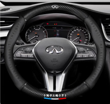 15"38cm Genuine leather+carbon Steering Wheel Cover For Infiniti models