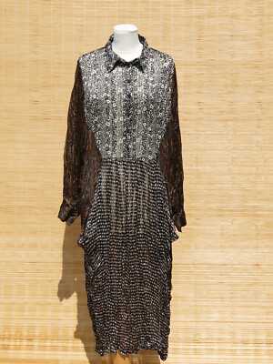 wundervolles Kleid ALEMBIKA transparent polka dots Blümchen Glitzerfaden Gr. L