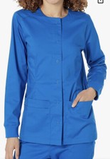 Scrub Jacket Light Stretch Snap Close Pockets 19  P2P 27  Length XS Orig 24