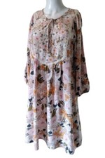 Anthropologie Fig & Flower Dress Women Large Multicolor Floral Boho Mini Dress