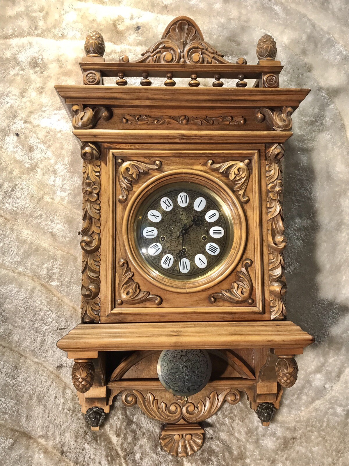 VINTAGE GAZO FAMILY LA JOLLA STRIKE TRIPLE CHIME WALL CLOCK,SOLID