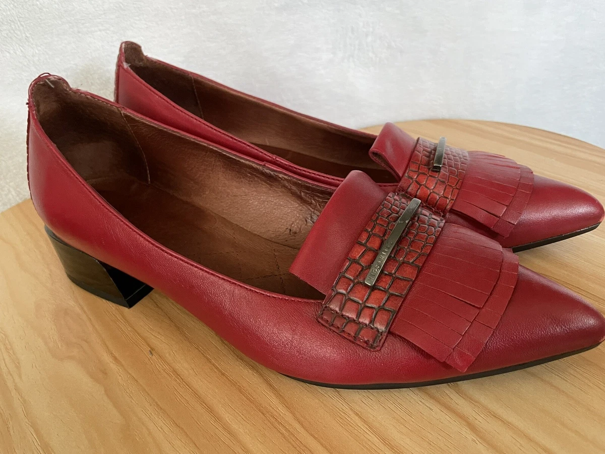 Hispanitas Leather Marla Pump Heels Red Size 7 or 37 eBay