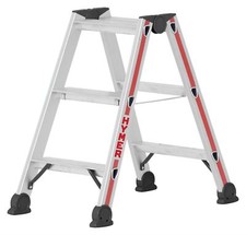 Hymer Double Sided Stepladder 4024 2 Section Aluminium Step Ladders
