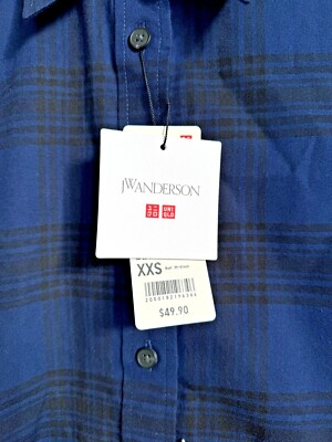 UNIQLO J W Anderson Flannel Checked Long-Sleeve Long Shirt S XS