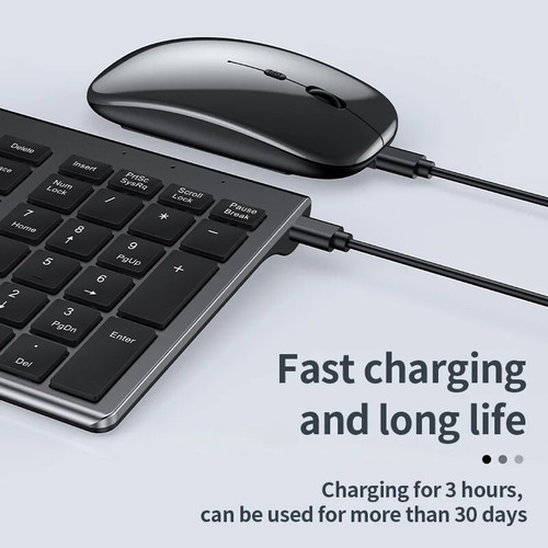 Slim Bluetooth Keyboard and Mouse Set for Laptop Computer 2.4G USB Wireless New - 第 3/23 張圖片