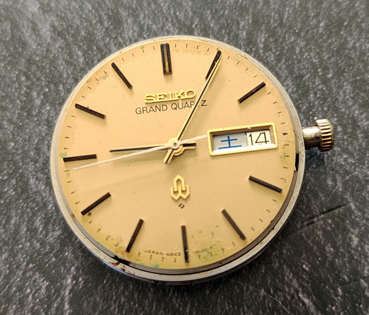 Vintage Seiko GS GQ GRAND QUARTZ 4843 -8110 Day Date Men's