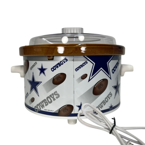 Olla de barro de colección Rival Dallas Cowboys olla de cocción lenta de 4 cuartos 3104 defectos de caja de fútbol americano - Imagen 4 de 23