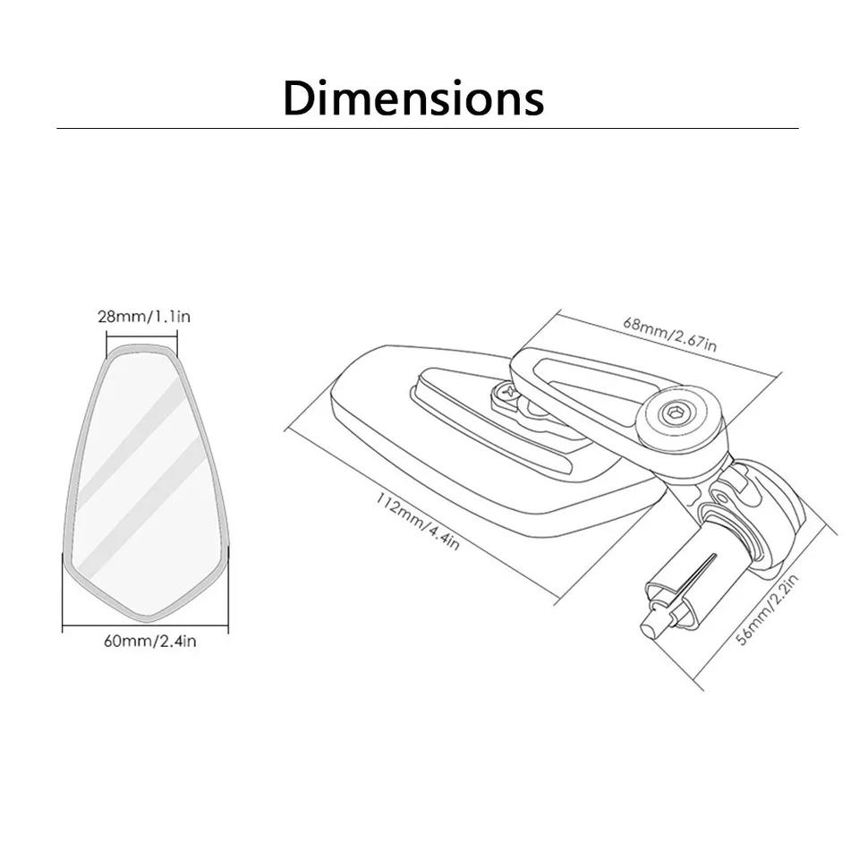 For Suzuki SV650 SV650S SV1000 SV1000S Motorcycle 7/8" Bar End Side Mirrors US - Image 2 of 4