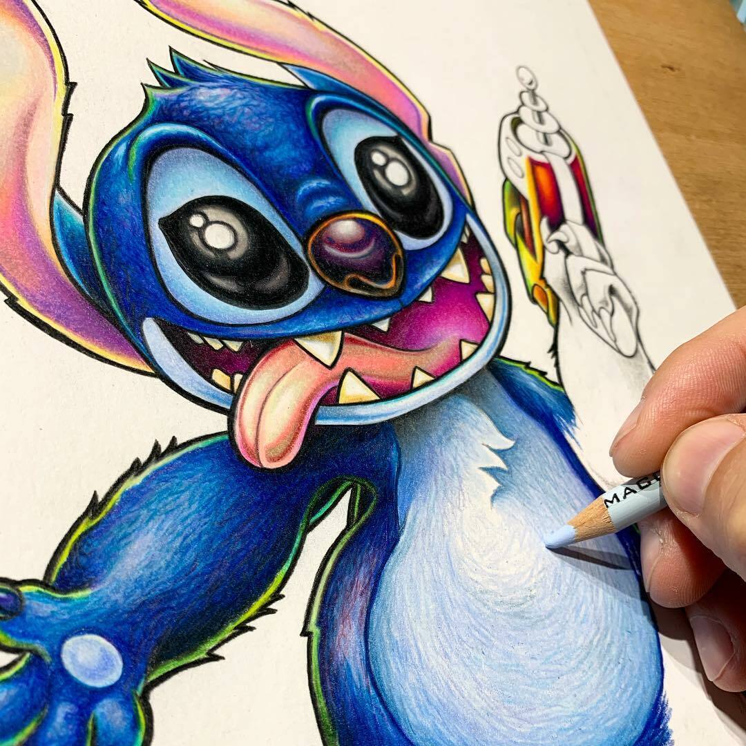 Drawings To Paint & Colour Lilo And Stitch - Print Design 013