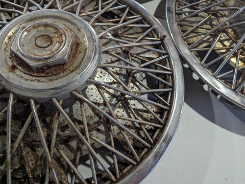 Chevy Corvette 14" Wire Spoked Wheel Cover Hubcap Chevrolet Set - Picture 16 of 24