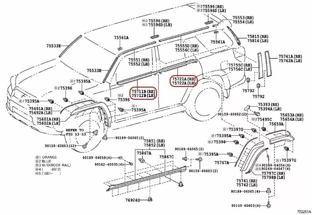 TOYOTA Genuine 4Runner 10-21 Door Belt Molding Weatherstrip Front