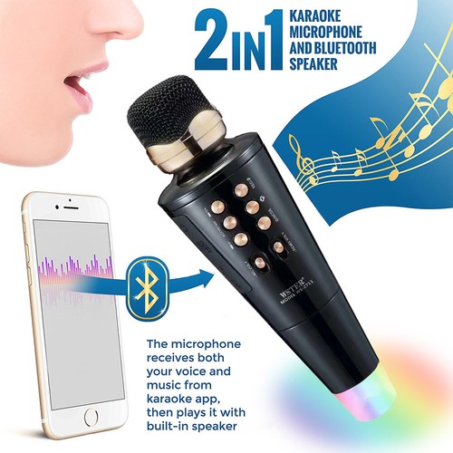 2-in-1 WSTER Wireless Microphone & Speaker w/ Multimedia Support AUX, FM, USB - 第 3/6 張圖片