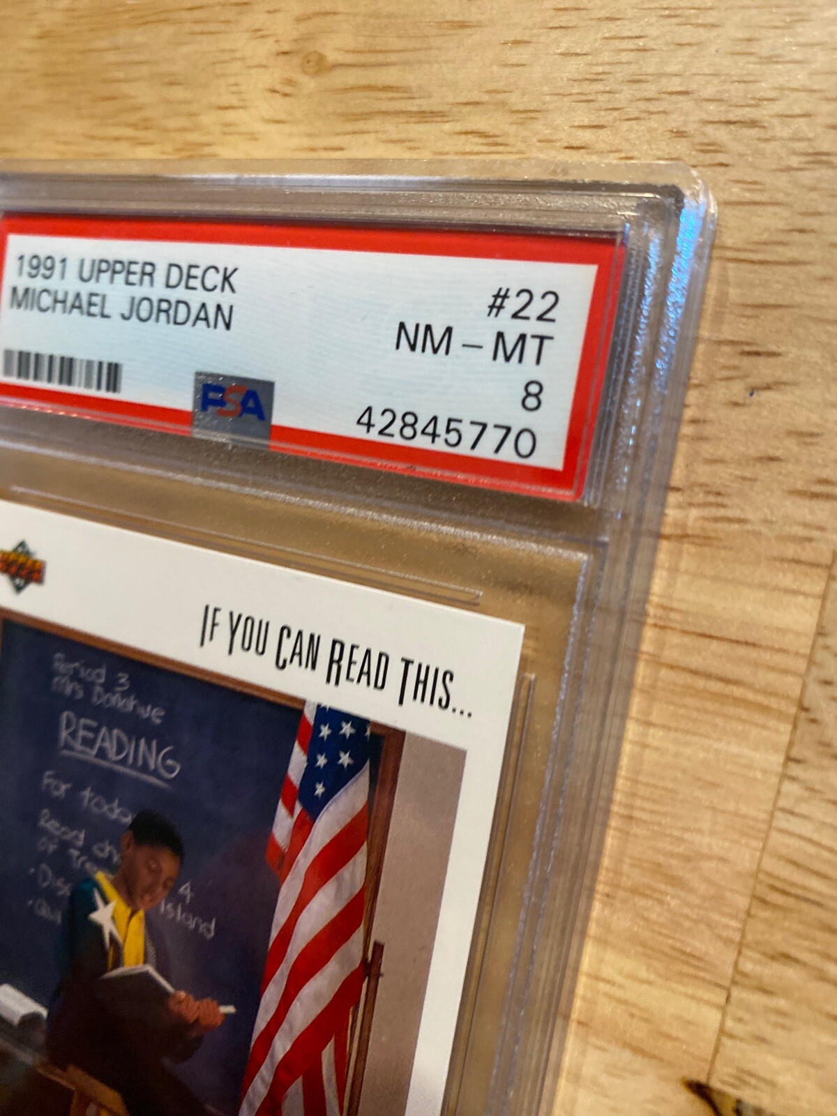 Michael Jordan PSA 8 Upper Deck Vintage Basketball Card NBA Collector 1991 GIFT view 3