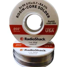 RadioShack SnCu 99.3/0.7 Lead-Free Solder, 0.050" Diameter - 3.0 oz. Spool