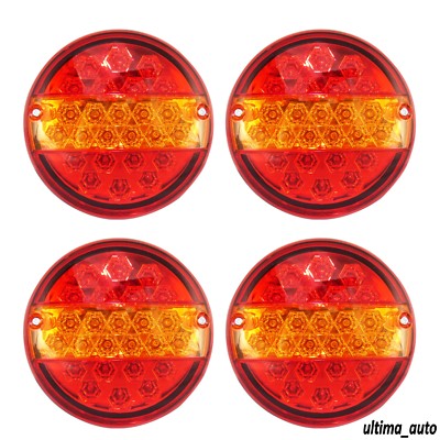 4 x 24V LED TAIL LIGHTS HAMBURGER REAR LAMPS FOR TRUCK TRAILER DAF MAN MERCEDES