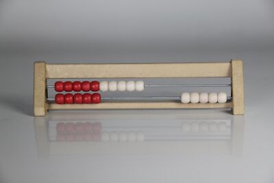 20`er Rechenrahmen rot-weiß, Abakus, student`s abacus, ReWood 
