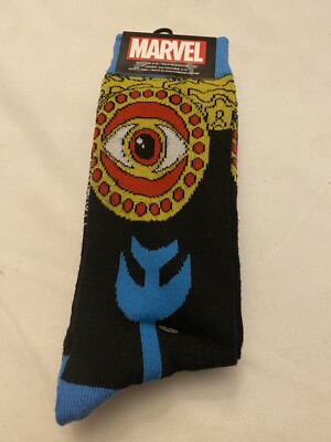 2 Pair Marvel Universe Dr Strange Adult Crew Socks 6-12 Super Hero Geometric